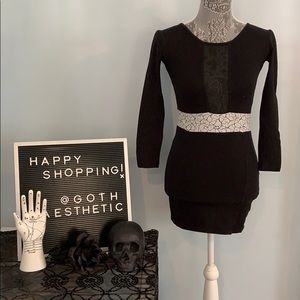 “The Ace” Bodycon Dress with Sheer Cleavage Panel